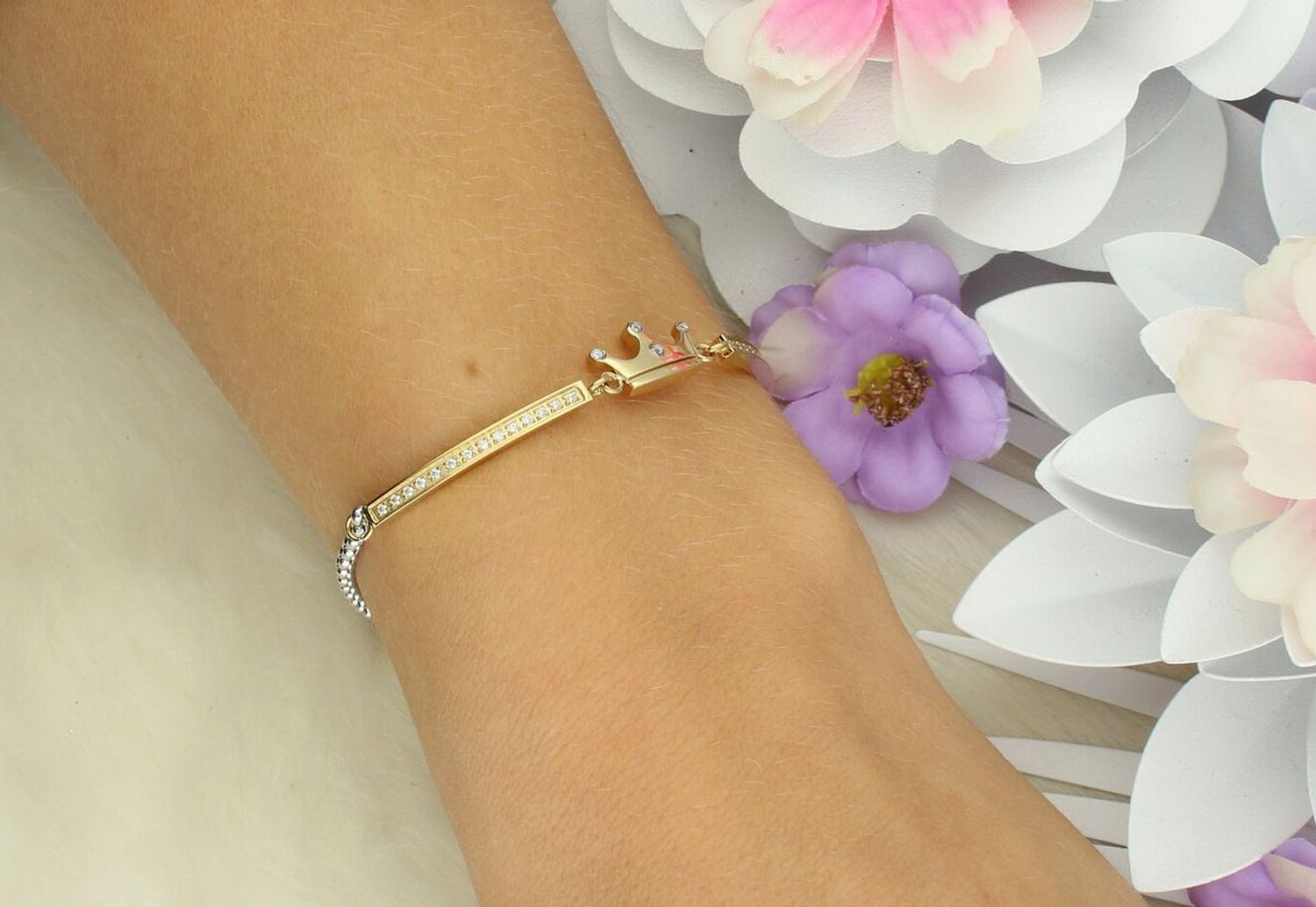 Bransoletka damska Nomination Italy Milleluci korona złota 028018039.jpg